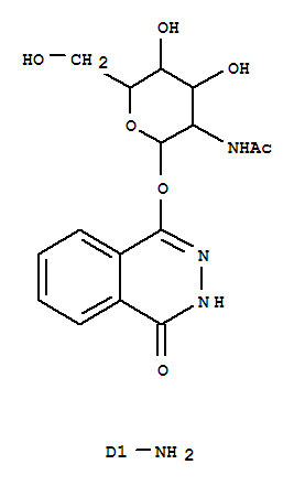 Molecular Structure of 128879-80-1 (1(2H)-Phthalazinone,4-[[2-(acetylamino)-2-deoxy-b-D-glucopyranosyl]oxy]-5(or 8)-amino- (9CI))