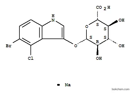 Molecular Structure of 129541-41-9 (5-Bromo-4-chloro-3-indolyl-beta-D-glucuronide sodium salt)