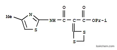 Molecular Structure of 130112-42-4 (2-(1,3-Dithietan-2-ylidene)-2-[N-(4-methylthiazol-2-yl)carbamoyl]acetic acid isopropyl ester)