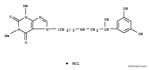 Molecular Structure of 13055-82-8 (7-[3-[[2-(3,5-dihydroxyphenyl)-2-hydroxyethyl]amino]propyl]-3,7-dihydro-1,3-dimethyl-1H-purine-2,6-dione monohydrochloride)