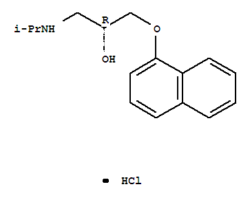 Molecular Structure of 13071-11-9 (2-Propanol,1-[(1-methylethyl)amino]-3-(1-naphthalenyloxy)-, hydrochloride (1:1), (2R)-)