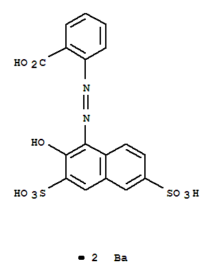 Benzoic acid,2-[2-(2-hydroxy-3,6-disulfo-1-naphthalenyl)diazenyl]-, barium salt (1:2)