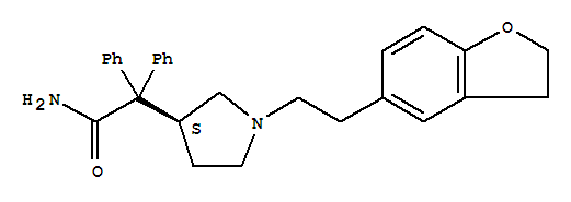 Molecular Structure of 133099-04-4 (3-Pyrrolidineacetamide,1-[2-(2,3-dihydro-5-benzofuranyl)ethyl]-a,a-diphenyl-, (3S)-)