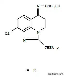 Molecular Structure of 134601-07-3 (potassium [({[(6Z)-9-chloro-2-(1-ethylpropyl)-4,5-dihydro-6H-imidazo[4,5,1-ij]quinolin-6-ylidene]amino}oxy)sulfonyl]oxidanide)