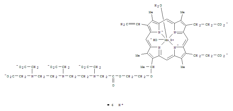Manganate(6-),aqua[7-[15-carboxy-8,11,14-tris(carboxymethyl)-1-methyl-6-oxo-2,5-dioxa-8,11,14-triazapentadec-1-yl]-12-ethenyl-3,8,13,17-tetramethyl-21H,23H-porphine-2,18-dipropanoato(7-)-kN21,kN22,kN2