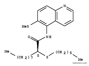 Molecular Structure of 134991-85-8 ((S)-2-(Hexylthio)-N-(6-(methylthio)-5-quinolinyl)decanamide)