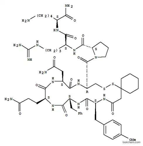 Molecular Structure of 135484-51-4 (argipressin, beta-mercapto-beta, beta-cyclopentamethylenepropionic acid(1)-O-methyl-Tyr(2)-LysNH2(9)-)