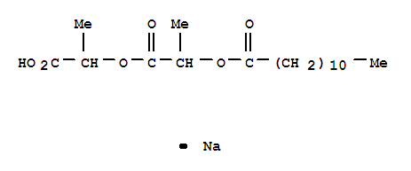 Dodecanoic acid,2-(1-carboxyethoxy)-1-methyl-2-oxoethyl ester, sodium salt (1:1)(13557-75-0)