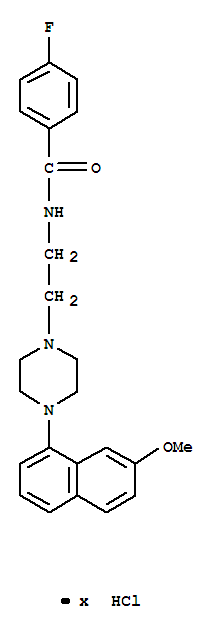 4-FLUORO-N-[2-[4-(7-METHOXY-1-NAPHTHALENYL)-1-PIPERAZINYL]ETHYL]BENZAMIDE HYDROCHLORIDE