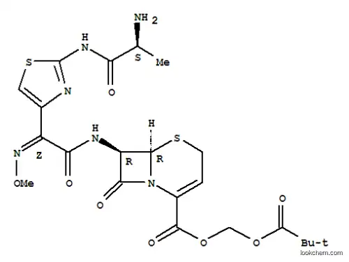 2,2-dimethylpropanoyloxymethyl (6R,7R)-7-[[(2Z)-2-[2-[[(2S)-2-aminopropanoyl]amino]-1,3-thiazol-4-yl]-2-methoxyiminoacetyl]amino]-8-oxo-5-thia-1-azabicyclo[4.2.0]oct-2-ene-2-carboxylate