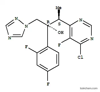 Molecular Structure of 137234-75-4 ((trans)-6-Chloro-alpha-(2,4-difluorophenyl)-5-fluoro-beta-methyl-alpha-(1H-1,2,4-triazol-1-ylmethyl)-4-pyrimidineethanol)