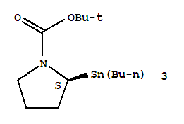 Molecular Structure of 137496-74-3 (1-Pyrrolidinecarboxylicacid, 2-(tributylstannyl)-, 1,1-dimethylethyl ester, (2S)-)