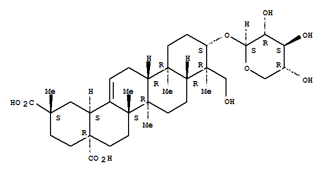 Olean-12-ene-28,29-dioicacid, 23-hydroxy-3-(b-D-xylopyranosyloxy)-, (3b,4a,20b)- (9CI)