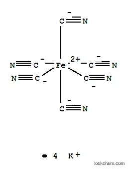 Molecular Structure of 13943-58-3 (Tetrapotassium hexacyanoferrate trihydrate)