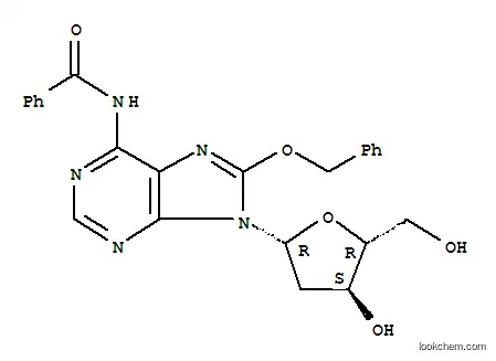 Molecular Structure of 142979-40-6 (N6-BENZOYL-8-BENZYLOXY-2'-DEOXYADENOSINE)