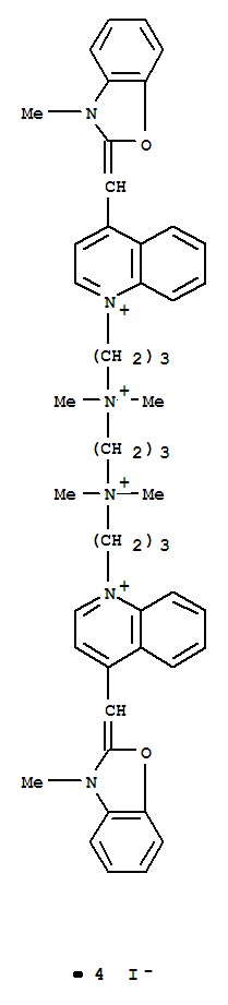 2-([1-(3-[[3-(DIMETHYL(3-[4-[(E)-(3-METHYL-1,3-BENZOXAZOL-3-IUM-2-YL)METHYLIDENE]-1(4H)-QUINOLINYL]PROPYL)AMMONIO)PROPYL](DIMETHYL)AMMONIO]PROPYL)-4(1H)-QUINOLINYLIDENE]METHYL)-3-METHYL-1,3-BENZOXAZOL