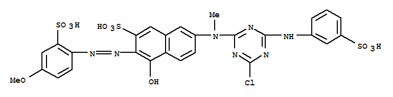 2-Naphthalenesulfonicacid,7-[[4-chloro-6-[(3-sulfophenyl)amino]-1,3,5-triazin-2-yl]methylamino]-4-hydroxy-3-[2-(4-methoxy-2-sulfophenyl)diazenyl]-