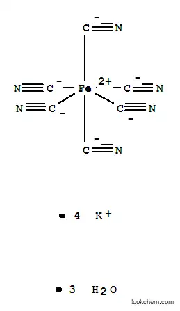 Molecular Structure of 14459-95-1 (Potassium ferrocyanide trihyrate)