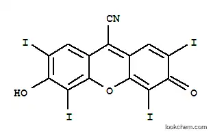 Molecular Structure of 144735-94-4 (4,5-DIIODO-9-CYANO-3-HYDROXY-6-FLUORONE)