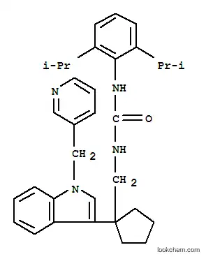 Molecular Structure of 145131-54-0 (3-(2,6-dipropan-2-ylphenyl)-1-[[1-[1-(pyridin-3-ylmethyl)indol-3-yl]cy clopentyl]methyl]urea)