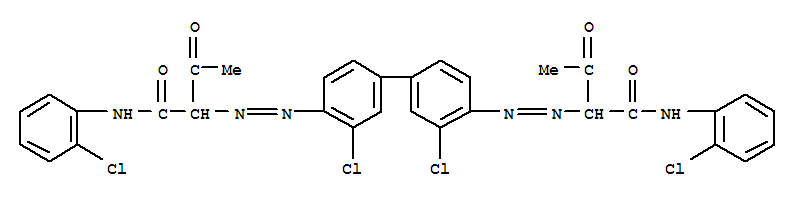 Molecular Structure of 14569-54-1 (Butanamide,2,2'-[(3,3'-dichloro[1,1'-biphenyl]-4,4'-diyl)bis(2,1-diazenediyl)]bis[N-(2-chlorophenyl)-3-oxo-)