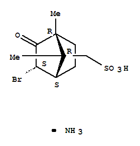Molecular Structure of 14575-84-9 (Bicyclo[2.2.1]heptane-7-methanesulfonicacid, 2-bromo-4,7-dimethyl-3-oxo-, ammonium salt (1:1), (1S,2S,4R,7R)-)