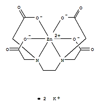 Molecular Structure of 14689-29-3 (Zincate(2-),[[N,N'-1,2-ethanediylbis[N-[(carboxy-kO)methyl]glycinato-kN,kO]](4-)]-, potassium (1:2), (OC-6-21)-)