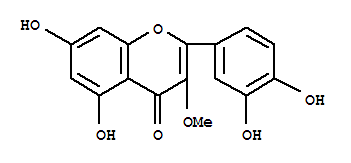 Molecular Structure of 1486-70-0 (4H-1-Benzopyran-4-one,2-(3,4-dihydroxyphenyl)-5,7-dihydroxy-3-methoxy-)