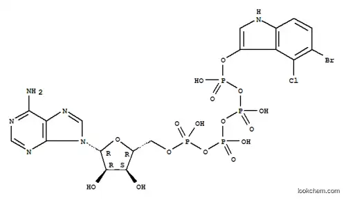 Molecular Structure of 148778-60-3 (5-bromo-4-chloro-3-indolyltetraphospho-5'-adenosine)