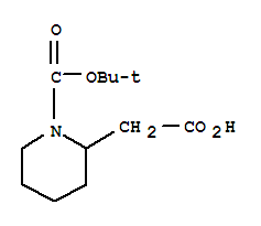 Molecular Structure of 149518-50-3 (2-Piperidineaceticacid, 1-[(1,1-dimethylethoxy)carbonyl]-)