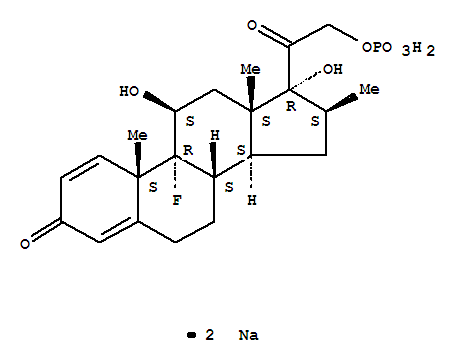 Molecular Structure of 151-73-5 (Betamethasone 21-phosphate disodium)