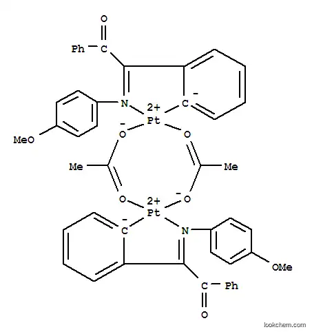 Molecular Structure of 151306-14-8 (bis(mu-(acetato-O:O'))bis(N-(4-methoxyphenyl)-alpha-benzoylbenzylideneamine)diplatinum(II))