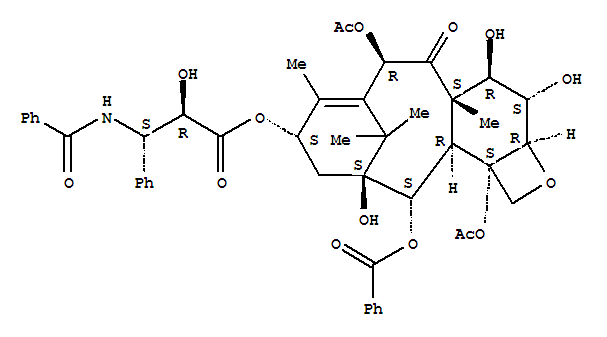 Molecular Structure of 153212-75-0 (Benzenepropanoic acid, b-(benzoylamino)-a-hydroxy-,(2aR,3S,4R,4aS,6R,9S,11S,12S,12aR,12bS)-6,12b-bis(acetyloxy)-12-(benzoyloxy)-2a,3,4,4a,5,6,9,10,11,12,12a,12b-dodecahydro-3,4,11-trihydroxy-4a,8,13,13-tetramethyl-5-oxo-7,11-methano-1H-cyclodeca[3,4]benz[1,2-b]oxet-9-ylester, (aR,bS)-)