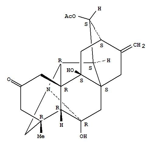 Molecular Structure of 153331-26-1 (Hetisan-2-one,13-(acetyloxy)-6,9-dihydroxy-, (13S)-)