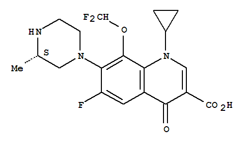 3-Quinolinecarboxylicacid,1-cyclopropyl-8-(difluoromethoxy)-6-fluoro-1,4-dihydro-7-[(3S)-3-methyl-1-piperazinyl]-4-oxo-