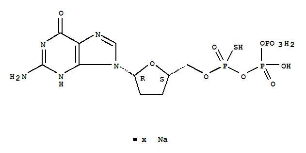 Guanosine,2',3'-dideoxy-, 5'&reg;P''-ester with thiotriphosphoric acid ((HO)2P(O)OP(O)(OH)OP(O)(OH)(SH)),sodium salt (9CI)