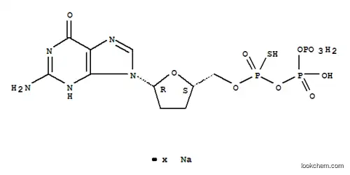 Molecular Structure of 154771-50-3 (2',3'-DIDEOXYGUANOSINE-5'-O-(1-THIOTRIPHOSPHATE) SODIUM SALT)