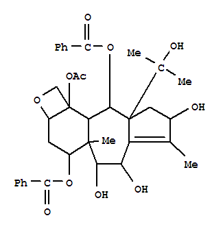 Molecular Structure of 154992-14-0 (1H-Azuleno[5',6':3,4]benz[1,2-b]oxete-4,5,6,8,10,10b(2aH)-hexol,3,4,4a,5,6,8,9,9a,10,10a-decahydro-9a-(1-hydroxy-1-methylethyl)-4a,7-dimethyl-,10b-acetate 4,10-dibenzoate, (2aR,4S,4aR,5R,6R,8S,9aS,10S,10aR,10bS)- (9CI))