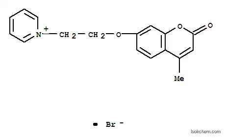 Molecular Structure of 155272-58-5 (Pyridinium, 1-(2-((4-methyl-2-oxo-2H-1-benzopyran-7-yl)oxy)ethyl)-, br omide)