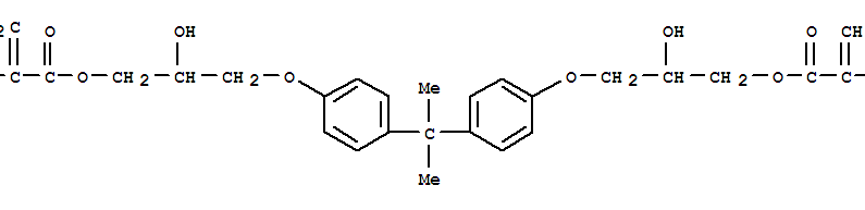 Molecular Structure of 1565-94-2 (2-Propenoic acid,2-methyl-,1,1'-[(1-methylethylidene)bis[4,1-phenyleneoxy(2-hydroxy-3,1-propanediyl)]]ester)