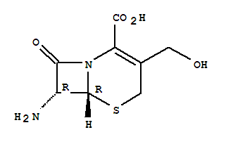 Molecular Structure of 15690-38-7 (5-Thia-1-azabicyclo[4.2.0]oct-2-ene-2-carboxylicacid, 7-amino-3-(hydroxymethyl)-8-oxo-, (6R,7R)-)