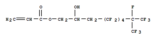 Molecular Structure of 16083-75-3 (2-Propenoic acid,4,4,5,5,6,6,7,7,8,9,9,9-dodecafluoro-2-hydroxy-8-(trifluoromethyl)nonyl ester)