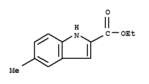 Molecular Structure of 16382-15-3 (1H-Indole-2-carboxylicacid, 5-methyl-, ethyl ester)