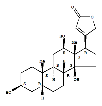Molecular Structure of 1672-46-4 (Card-20(22)-enolide,3,12,14-trihydroxy-, (3b,5b,12b)-)