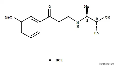 Molecular Structure of 16777-42-7 ([R-(R*,S*)]-3-[(2-hydroxy-1-methyl-2-phenylethyl)amino]-3'-methoxypropiophenone hydrochloride)