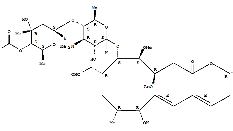 Molecular Structure of 16846-24-5 (Leucomycin V, 3-acetate4B-(3-methylbutanoate))