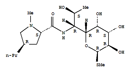Molecular Structure of 17017-22-0 (L-threo-a-D-galacto-Octopyranoside, methyl6,8-dideoxy-6-[[[(2S,4R)-1-methyl-4-propyl-2-pyrrolidinyl]carbonyl]amino]-1-thio-(9CI))