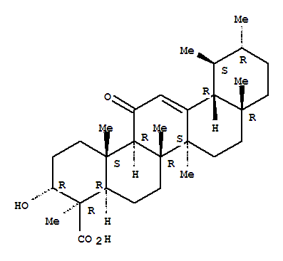 Molecular Structure of 17019-92-0 (Urs-12-en-23-oic acid,3-hydroxy-11-oxo-, (3a,4b)-)