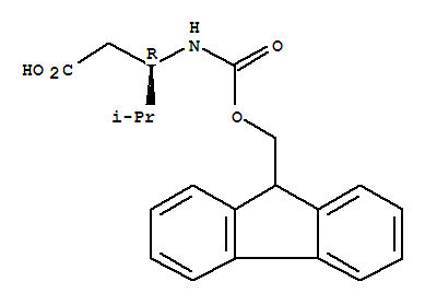 Molecular Structure of 172695-33-9 (Pentanoic acid,3-[[(9H-fluoren-9-ylmethoxy)carbonyl]amino]-4-methyl-, (3R)-)