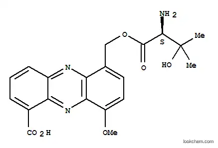 Molecular Structure of 173485-80-8 (3-Hydroxy-L-valine (6-carboxy-4-methoxy-1-phenazinyl)methyl ester)